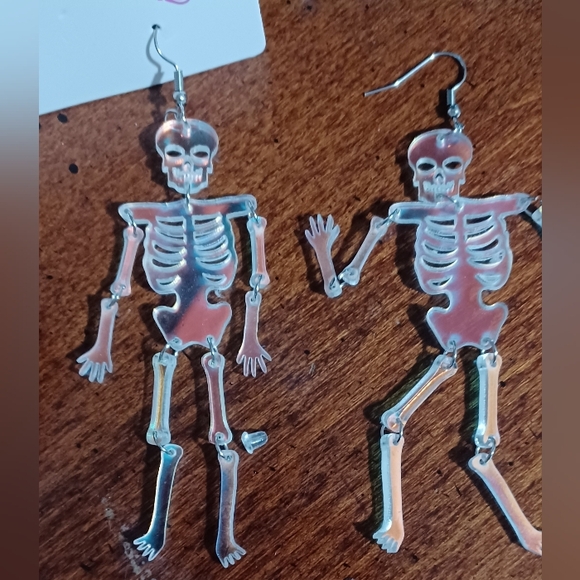 Skeleton Dangling Earrings- Iridesent - Picture 4 of 10